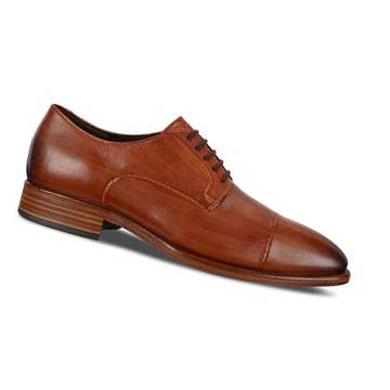 Men's Ecco Vitrus Mondial Cap-toe Derby Dress Shoes Orange | Canada 539ZUT